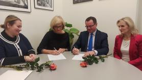 Uroczyste podpisanie porozumienia o współpracy z Wydziałem Medycyny Weterynaryjnej  Uniwersytetu Przyrodniczego w Poznaniu.
