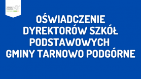 Oświadczenie dyrektorów szkół podstawowych  Gminy Tarnowo Podgórne